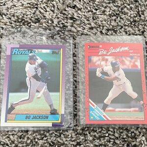 Bo Jackson Baseball Trading Card Set - Purple and Red Lot 2 Cards